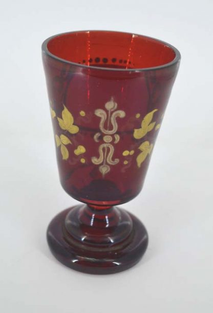 Skleněná rubínová číše - Biedermeier - Image 2
