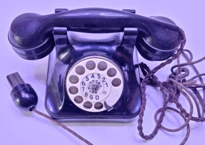 Bakelitový telefon černý- Bílý ciferník