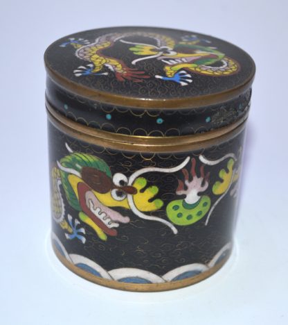 Stará smaltovaná Cloisonne dózička s draky