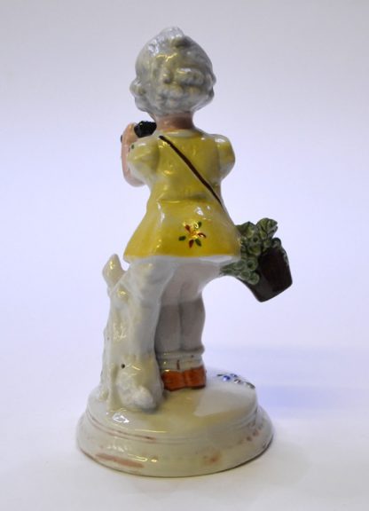 Stará porcelánová soška - Děvčátko s dalekohledem - Image 2