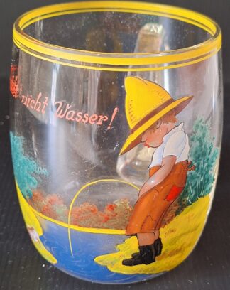 Starý malovaný půllitr - Tringet nicht Wasser (Nepijte vodu)