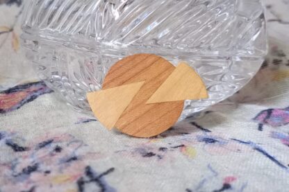 Vintage brož Dřevěná geometrie