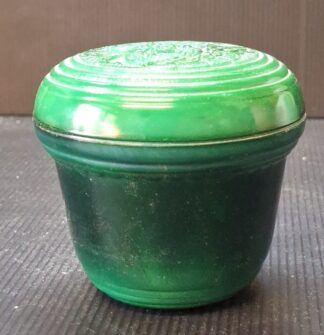 Malá dóza z malachitového skla (V 9 cm, Ø 10 cm)