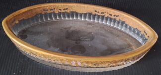 Skleněná miska Moser Karlsbad (v 3,5 cm, d 18,5 cm, š 8 cm)