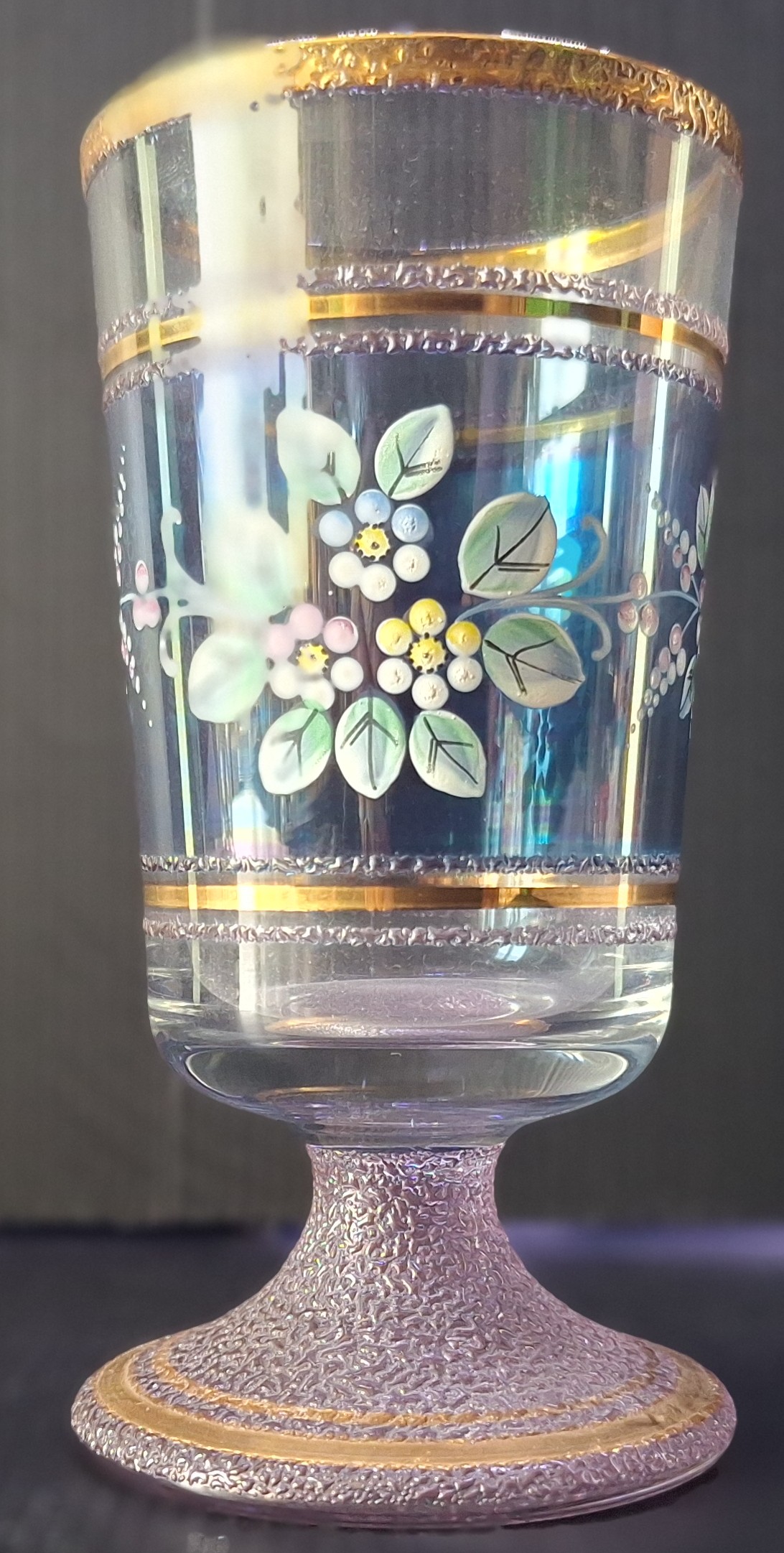 Grogovka květinovou ruční malbou - (V 14 cm x Ø 7,5 cm)