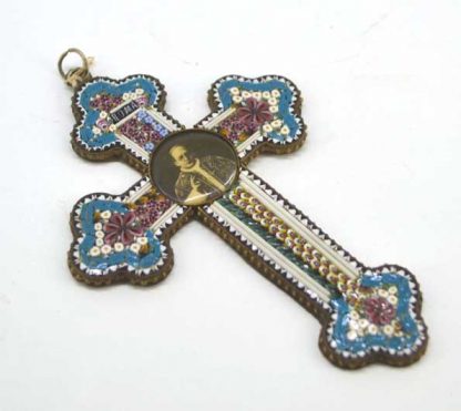 Kříž / křížek - Murano millefiori, papež Pius XI