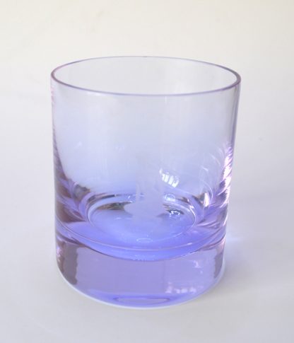 Sklenice na whisky s rytinou ženského aktu / Moser / barva alexandrit - 2